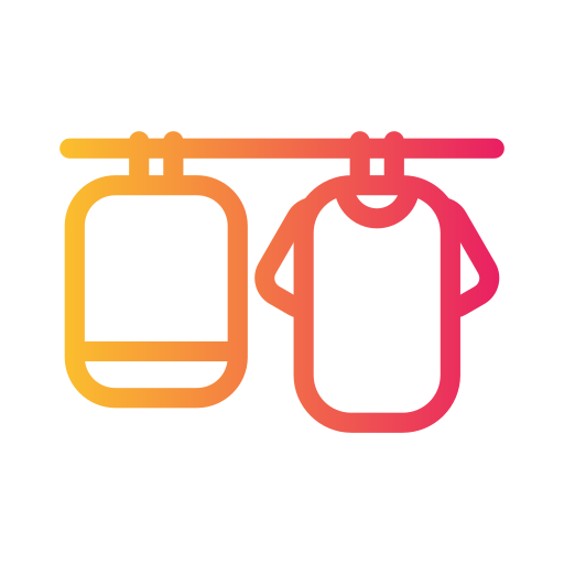 Wardrobe and hanger icon