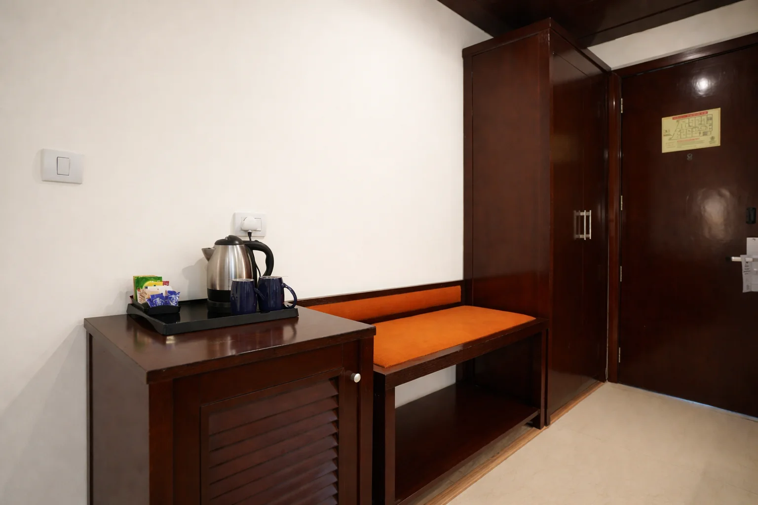 Mini fridge in premium room at Amber Palace Hotel Gurgaon